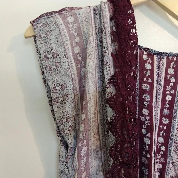 Charlotte Russe Poncho Style Tunic Top Elastic Empire Waist Hippie Boho - Picture 7 of 9